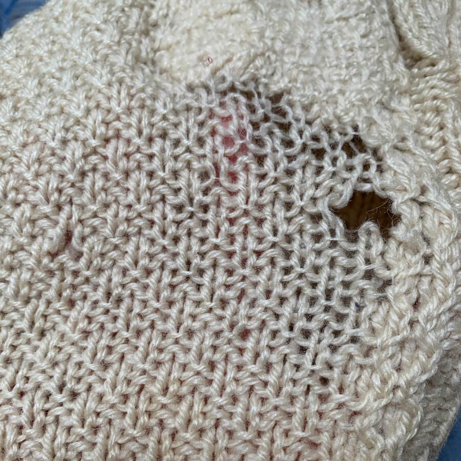Visible Mending: Aran Cardigan — Collingwood-Norris